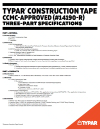 Download TYPAR Construction Tape CCMC 3-Part Specification