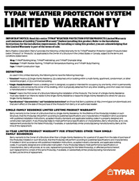 Download TYPAR Weather Protection System Limited Warranty